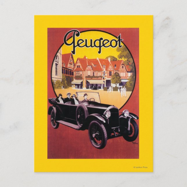 Peugeot Automobile Promotional Poster Postcard (Front)