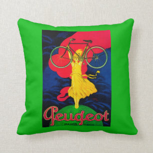 Peugeot Bicycle Vintage PosterEurope Cushion