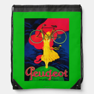 Peugeot Bicycle Vintage PosterEurope Drawstring Bag