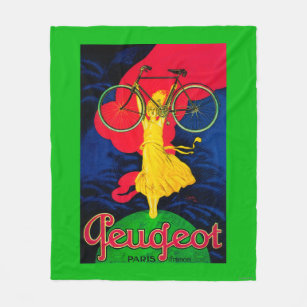 Peugeot Bicycle Vintage PosterEurope Fleece Blanket