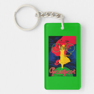 Peugeot Bicycle Vintage PosterEurope Key Ring