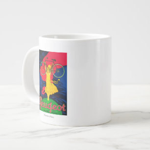 Peugeot Bicycle Vintage PosterEurope Large Coffee Mug