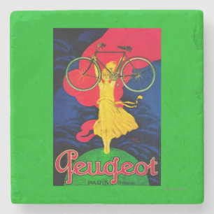 Peugeot Bicycle Vintage PosterEurope Stone Coaster
