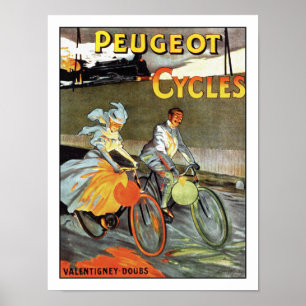 Peugeot Cycles - Vintage Bicycle Poster