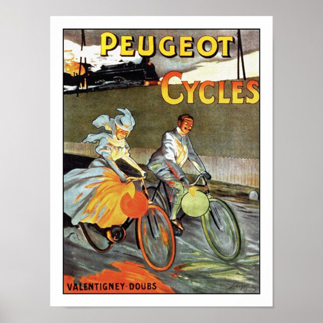 Peugeot Cycles - Vintage Bicycle Poster (Front)