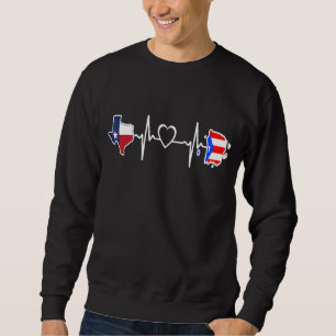 Peurto Rico Texan Heartbeat Peurto Rican Texas Fl Sweatshirt