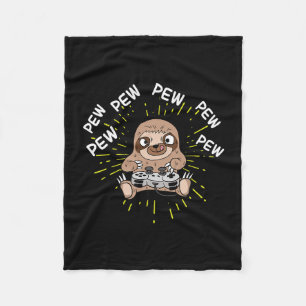 Pew Gamer Sloth Gaming Fleece Blanket