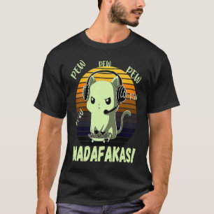Pew Madafakas Pew Gamer Vintage Cute Cat T-Shirt