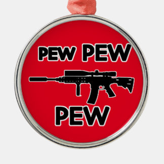 Pew pew gun metal tree decoration