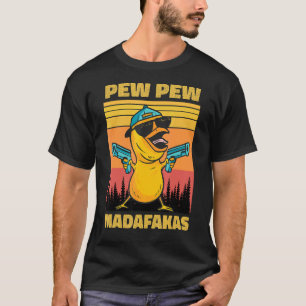 Pew Pew Madafakas Chicken Pew Pew Guns Funny Chick T-Shirt