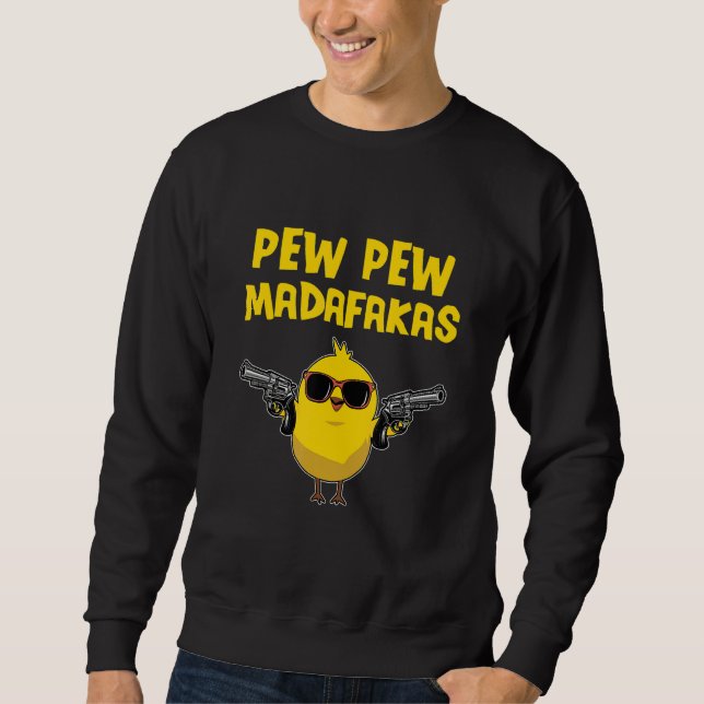 Pew Pew Madafakas Comic Chick Sweatshirt (Front)