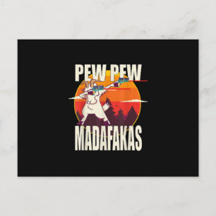 Pew Pew Madafakas Pew Pew Madafakas Goat Announcement Postcard