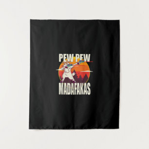 Pew Pew Madafakas Pew Pew Madafakas Goat Tapestry