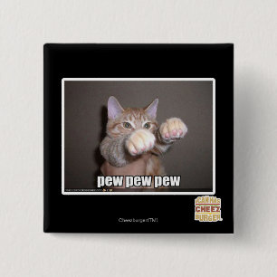 Pew pew pew 15 cm square badge