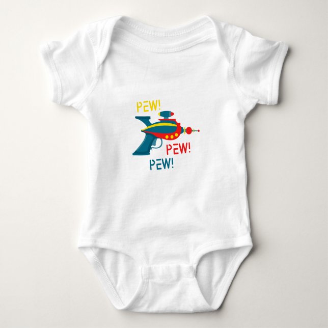 Pew! Pew! Pew! Baby Bodysuit (Front)