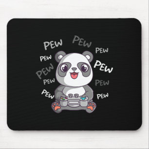 Pew Pew Pew Cute Panda Video Gaming Gamer  Mouse Mat