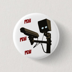 Pew Pew Pew Laser Radar Gun Robot 3 Cm Round Badge