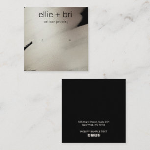 Pewter Black Watercolor Kraft Stud Earring Display Square Business Card