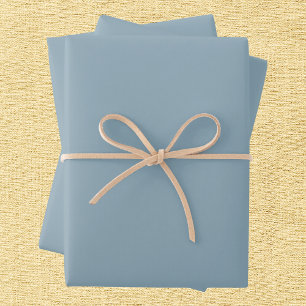 Pewter Blue Solid Colour Wrapping Paper Sheet