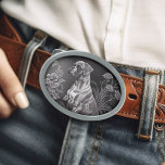 Pewter Boxer Dog Oval Belt Buckle w/Floral Design<br><div class="desc">This belt buckle features a unique Boxer dog illustration designed to appear like an etched piece of metal. Change the word "Boxer" to your beloved Boxer dog's name (or leave as is) as an expression of your love for your Boxer dog! Attach this buckle to a favourite existing belt and...</div>