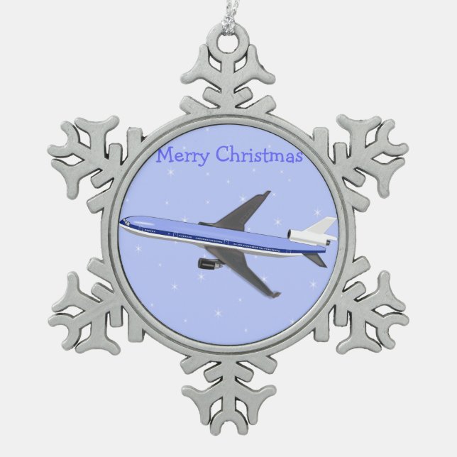 Pewter Christmas Ornaments - Aeroplane (Front)