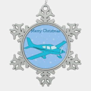 Pewter Christmas Ornaments - Aeroplane
