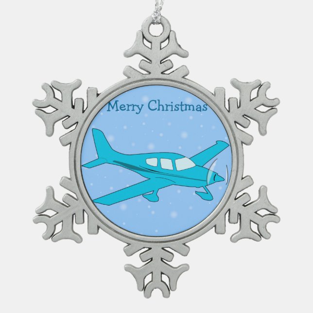 Pewter Christmas Ornaments - Aeroplane (Front)