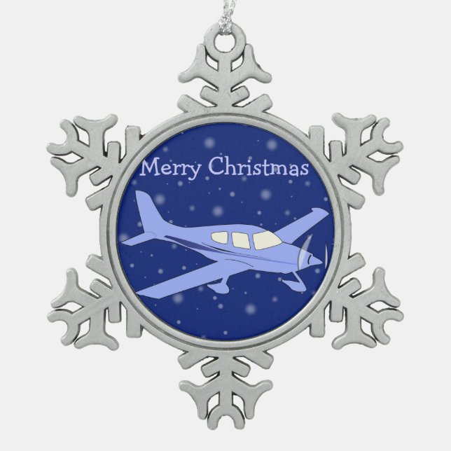 Pewter Christmas Ornaments - Aeroplane (Front)