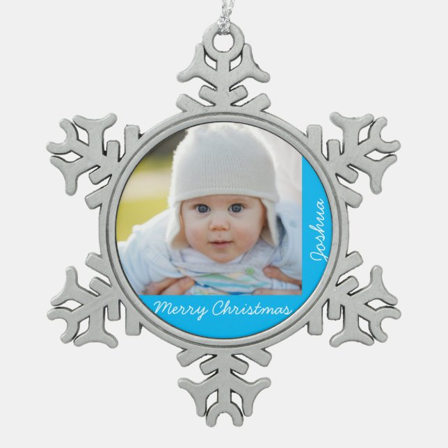 Pewter Christmas Ornaments With Baby (Front)