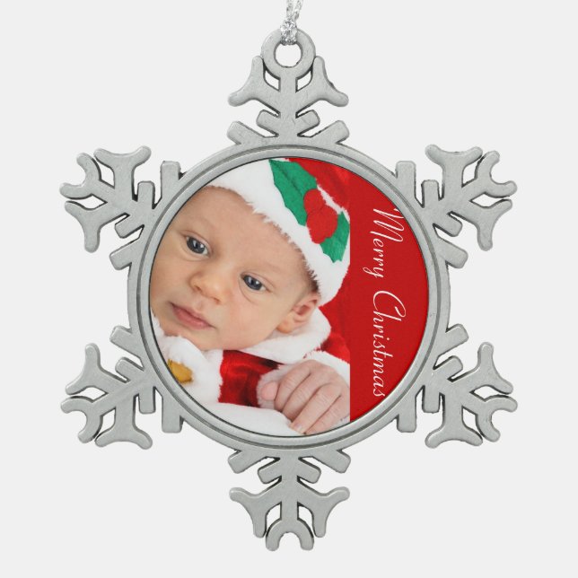 Pewter Christmas Ornaments With Baby (Front)