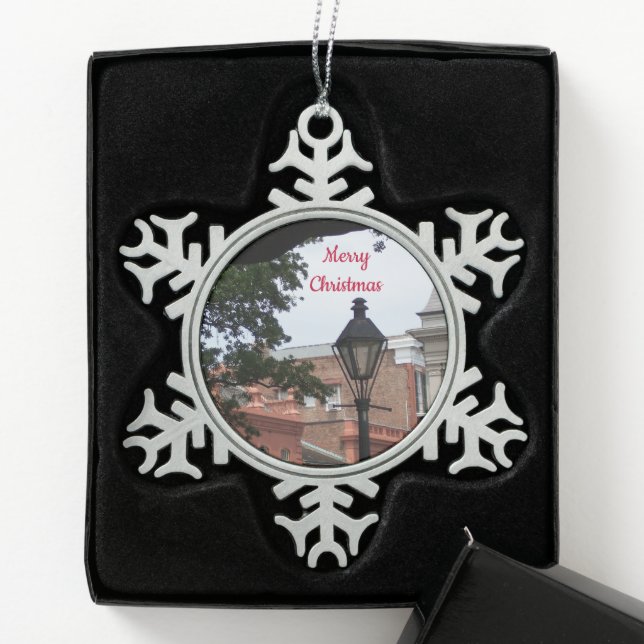 Pewter Christmas Snowflake Lamp Ornament (Box)