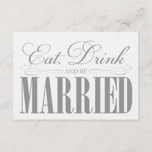 Pewter Eat, Drink & Be Married Enclosure Card
