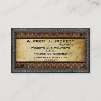 Pewter Frame Steampunk Cogs Business Card