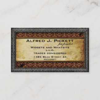 Pewter Frame Steampunk Cogs Business Card