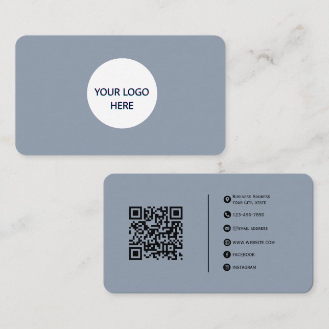 Pewter – Fully Customisable Modern Design Business Card (Front/Back)