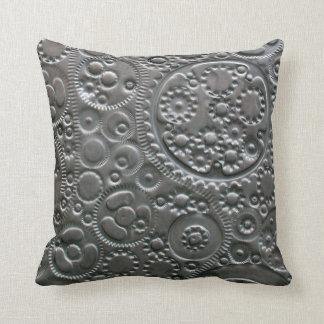 Pewter Gears Throw Pillow