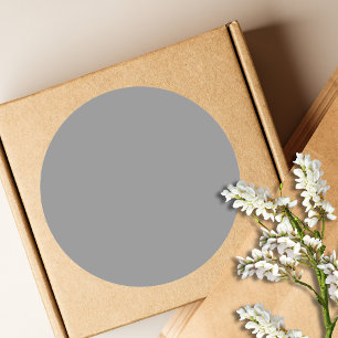 Pewter Grey Solid Colour   Classic Elegant Round Sticker
