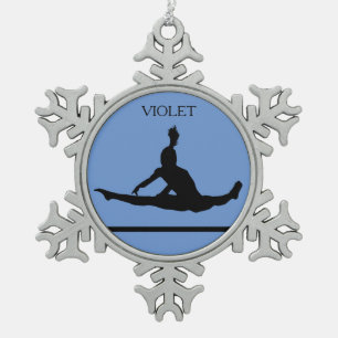 PEWTER GYMNASTICS SNOWFLAKE ORNAMENT. CHRISTMAS ORNAMENT