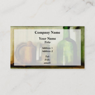 Pewter Mug And Green Bottle Business Card