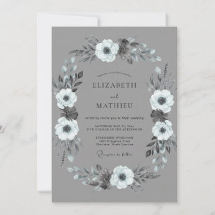 Pewter Noble Winter Wedding Invitation