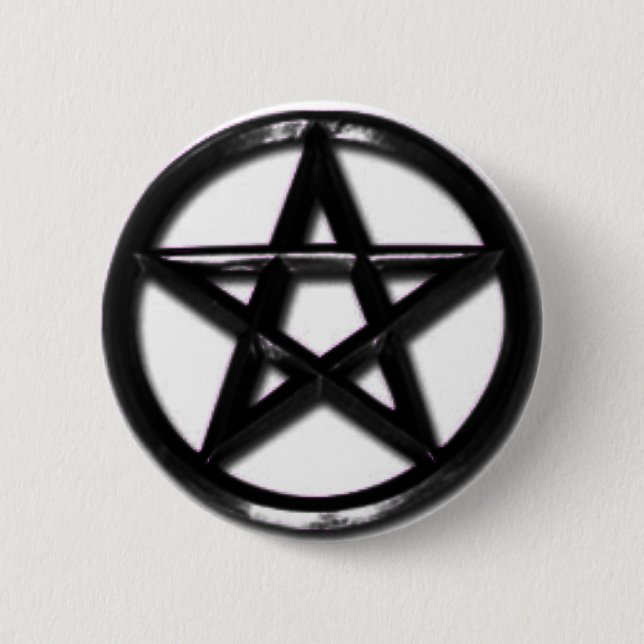 Pewter Pentacle pagan button (Front)