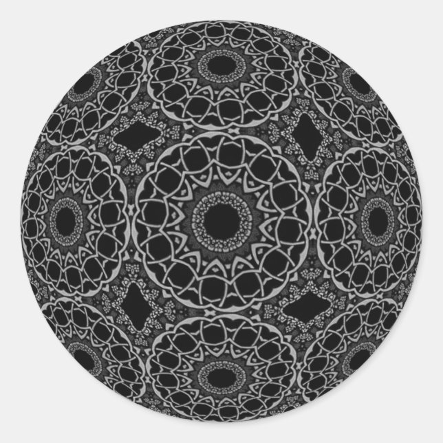 Pewter Perfection Ornate Classic Round Sticker (Front)