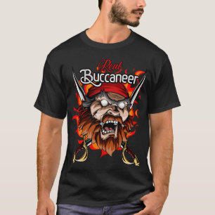 Pewter Power Buccaneer - Red and Black Pirate Fan  T-Shirt