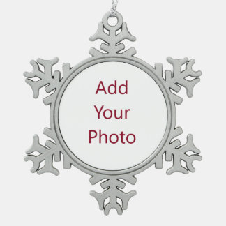 Pewter Snowflake Christmas Ornament add your image