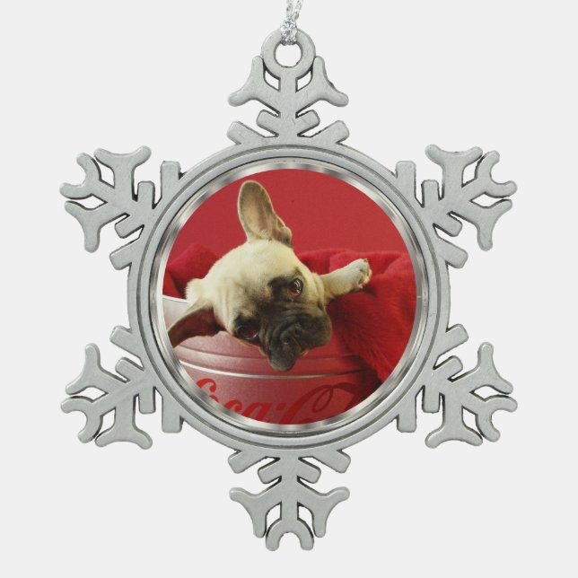 Pewter Snowflake DIY Photo Snowflake Pewter Christmas Ornament (Front)