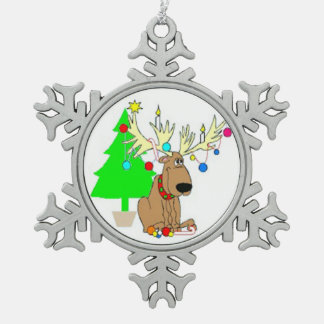 Pewter Snowflake Ornament/Reindeer Christmas Ornament