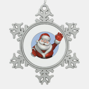 Pewter Snowflake Ornament/Santa Christmas Ornament