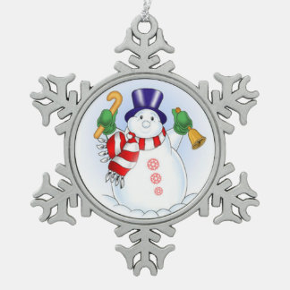 Pewter Snowflake Ornament/Snowman Christmas Ornament