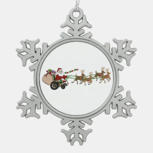 Pewter Snowflake Ornament - Wheelchair Santa