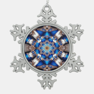 Pewter Snowflake Ornament with Argentinian Colours